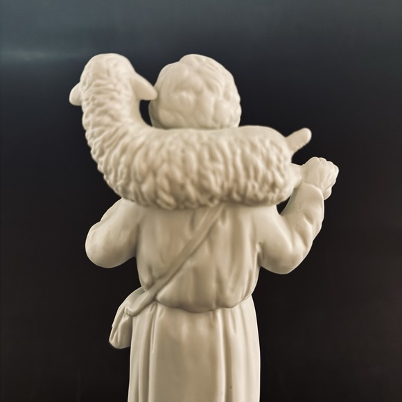 Vintage Homco 5620 Shepherd Boy with Lamb Nativity Figurine Bisque White - Picture 7 of 12